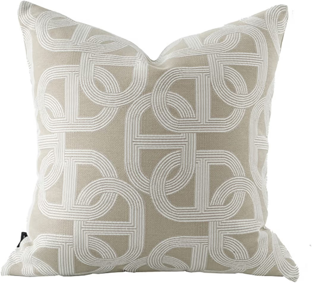 20x20'' Inches Throw Pillow Cushion Cover - Pig Nose Horseshoe Pattern Chenille Jacquard Embroide... | Amazon (US)