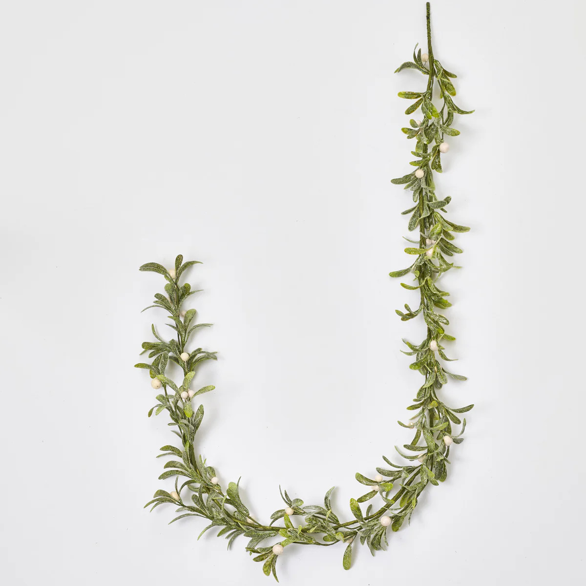 Frosty Mistletoe and White Berry Christmas Mantel Garland Table Runner Centerpiece | Darby Creek Trading