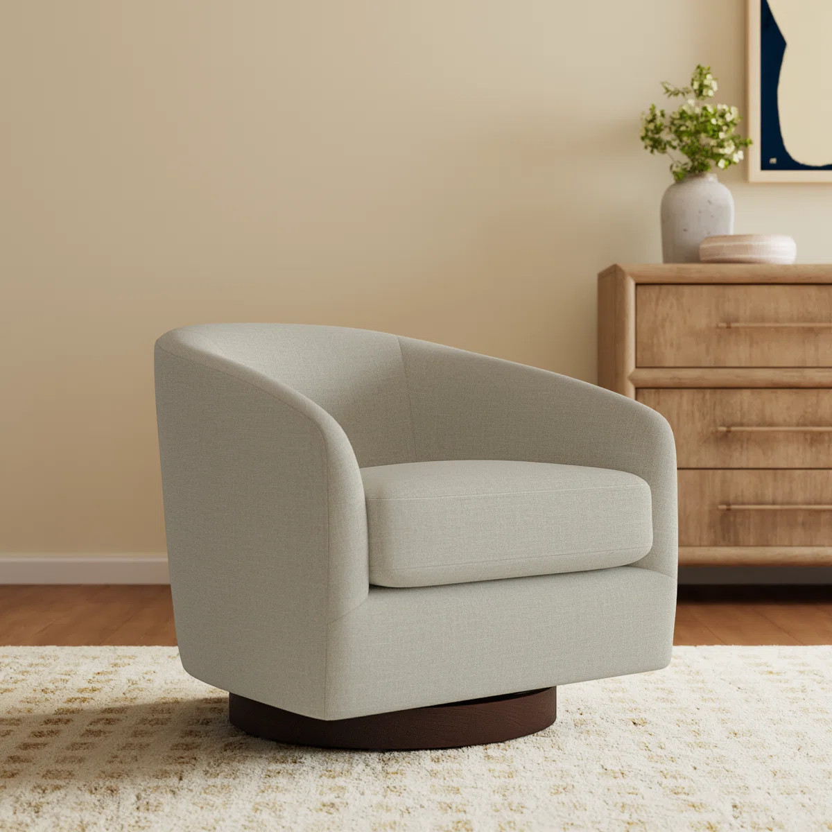 Bennett Upholstered Swivel Barrel Chair | Wayfair North America