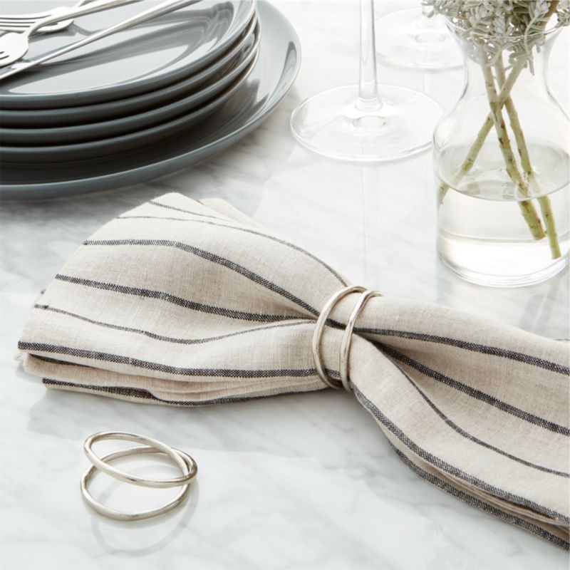 Aria Silver Napkin Ring + Reviews | Crate and Barrel | Crate & Barrel