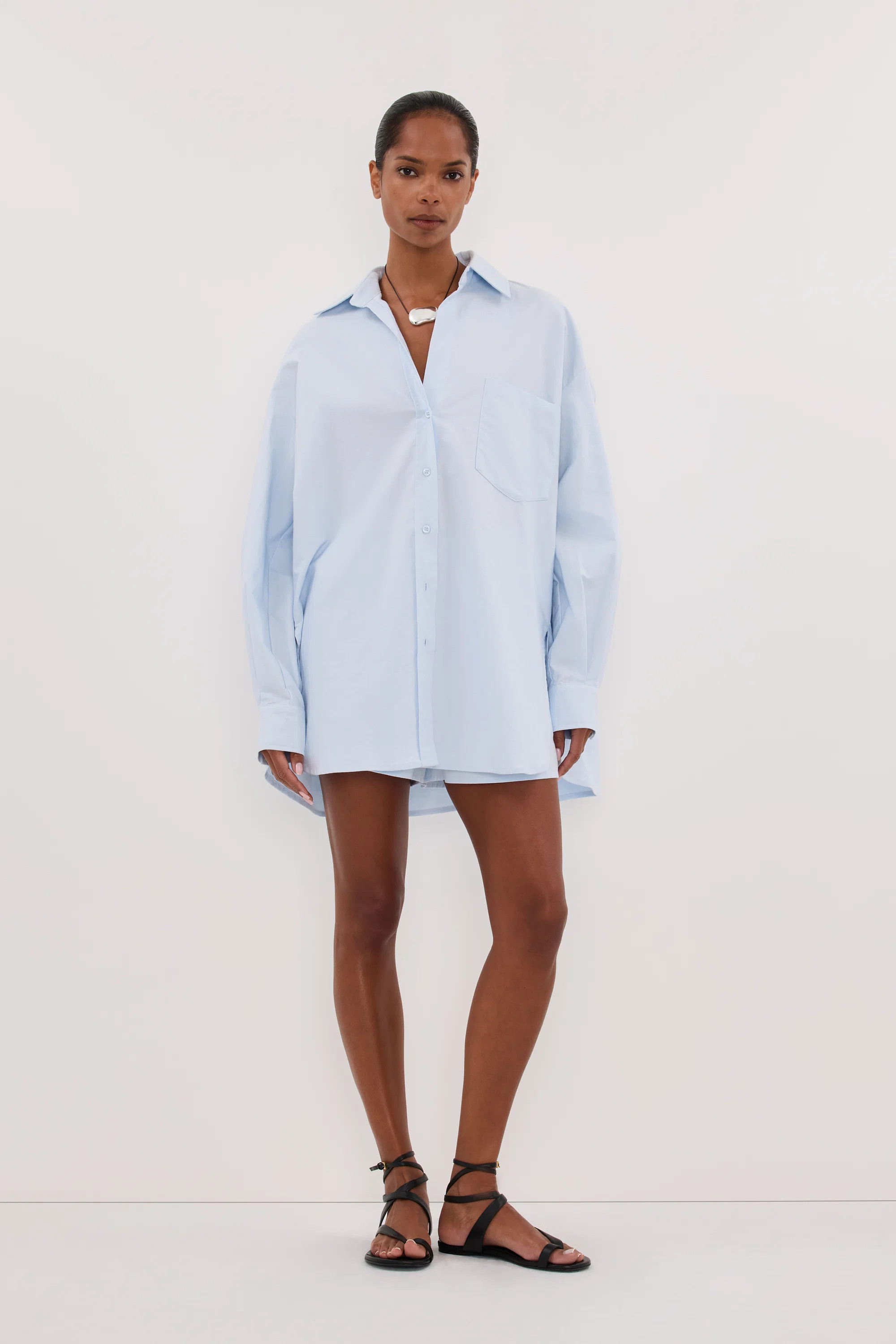 RHEA 2.0 ICE BLUE COTTON SHIRT | DISSH