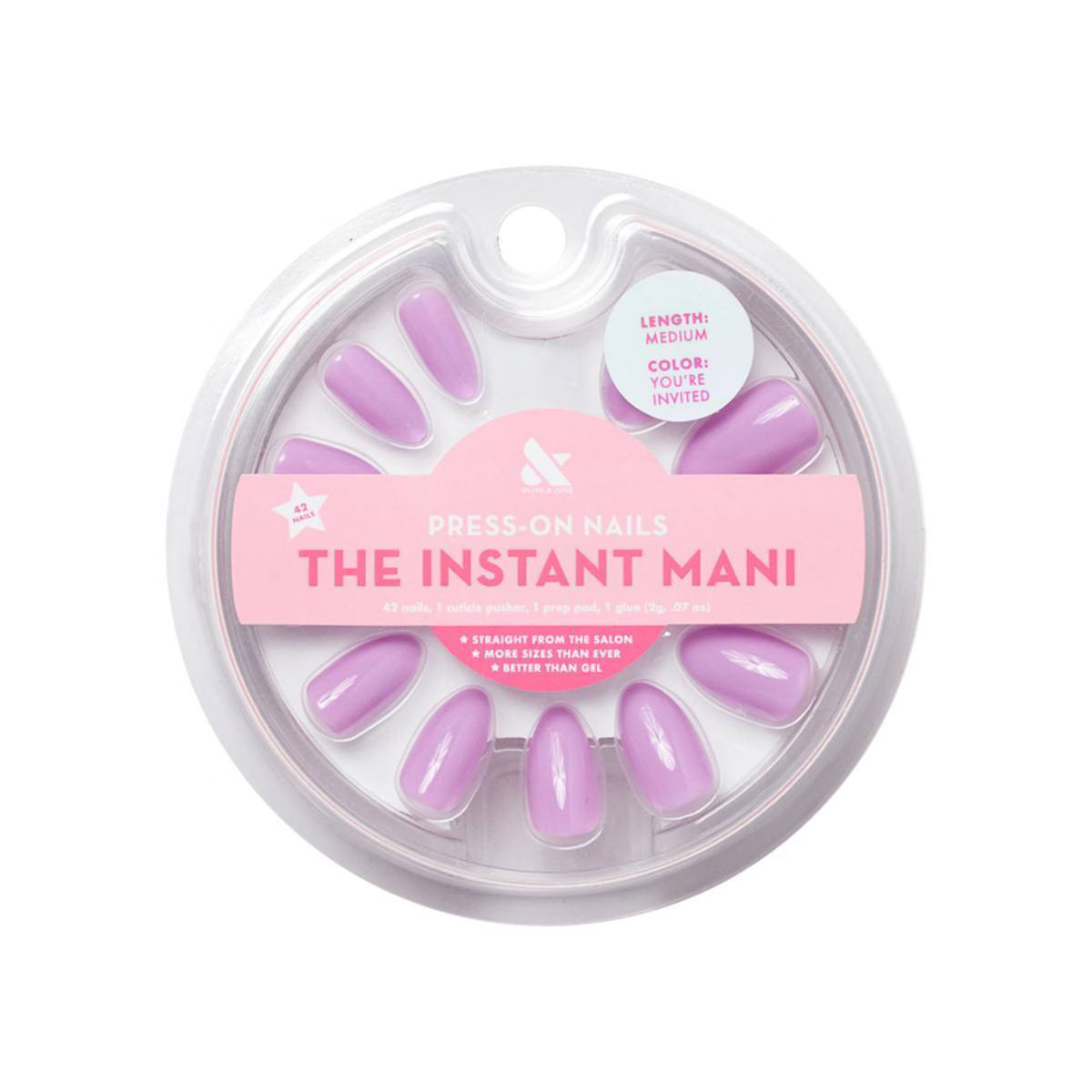 Summer Nails Lavender Press On Fake Nails Almond Olive & June You're Invited  | Target