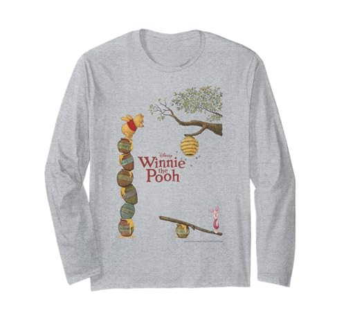 Disney Winnie The Pooh & Piglet Honey Pot Stack Long Sleeve T-Shirt | Amazon (US)