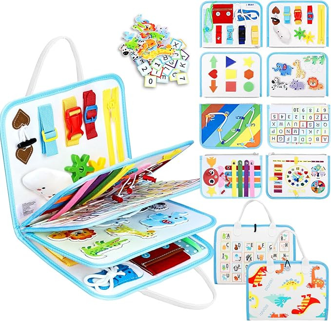 Esjay Toddler Busy Board Montessori Toys, Sensory Board Educational Activities for Learning Fine ... | Amazon (US)