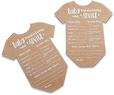 Kate Aspen Baby Prediction/Advice Card, Shower Game (Set of 50) Mug, kraft, white | Amazon (US)