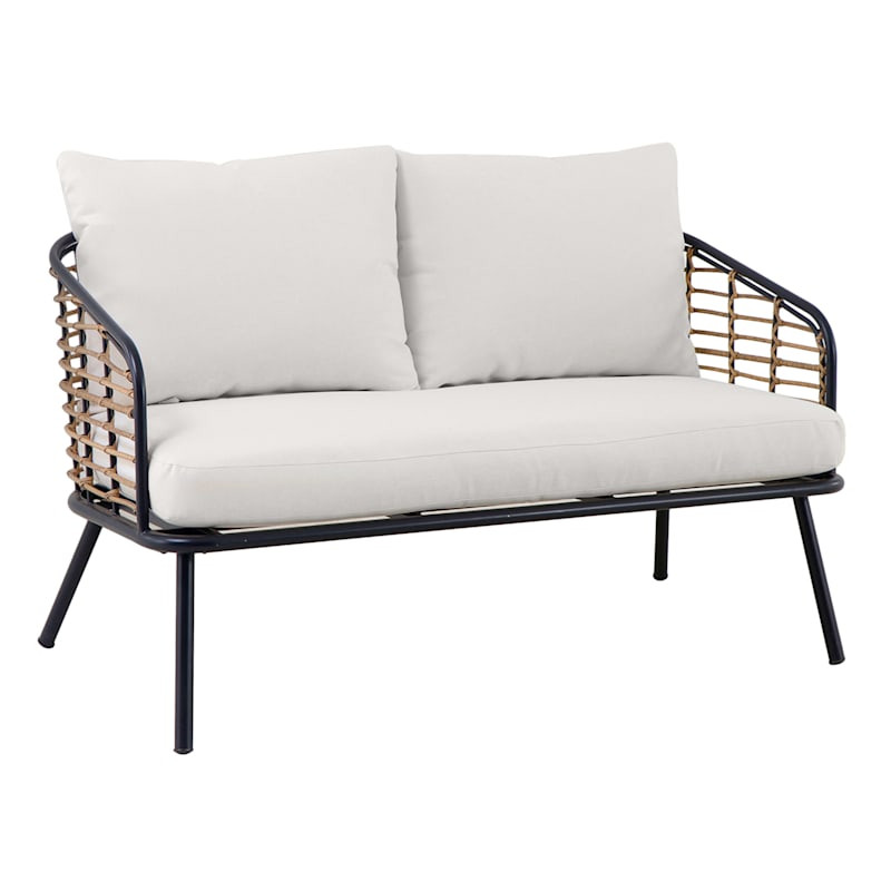 Tracey Boyd Steel & Wicker Outdoor Loveseat | At Home