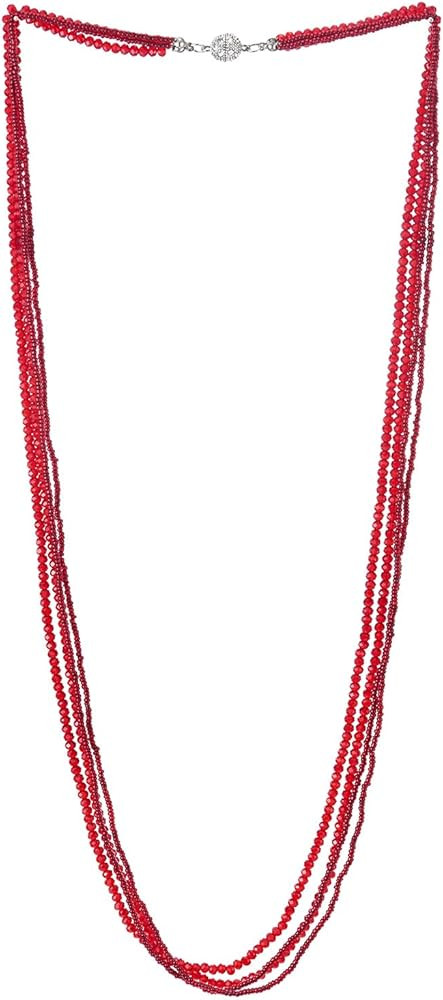 COOLSTEELANDBEYOND Long Multi-Strand Statement Necklace For Women, Elegant Layered Waterfall Chai... | Amazon (US)