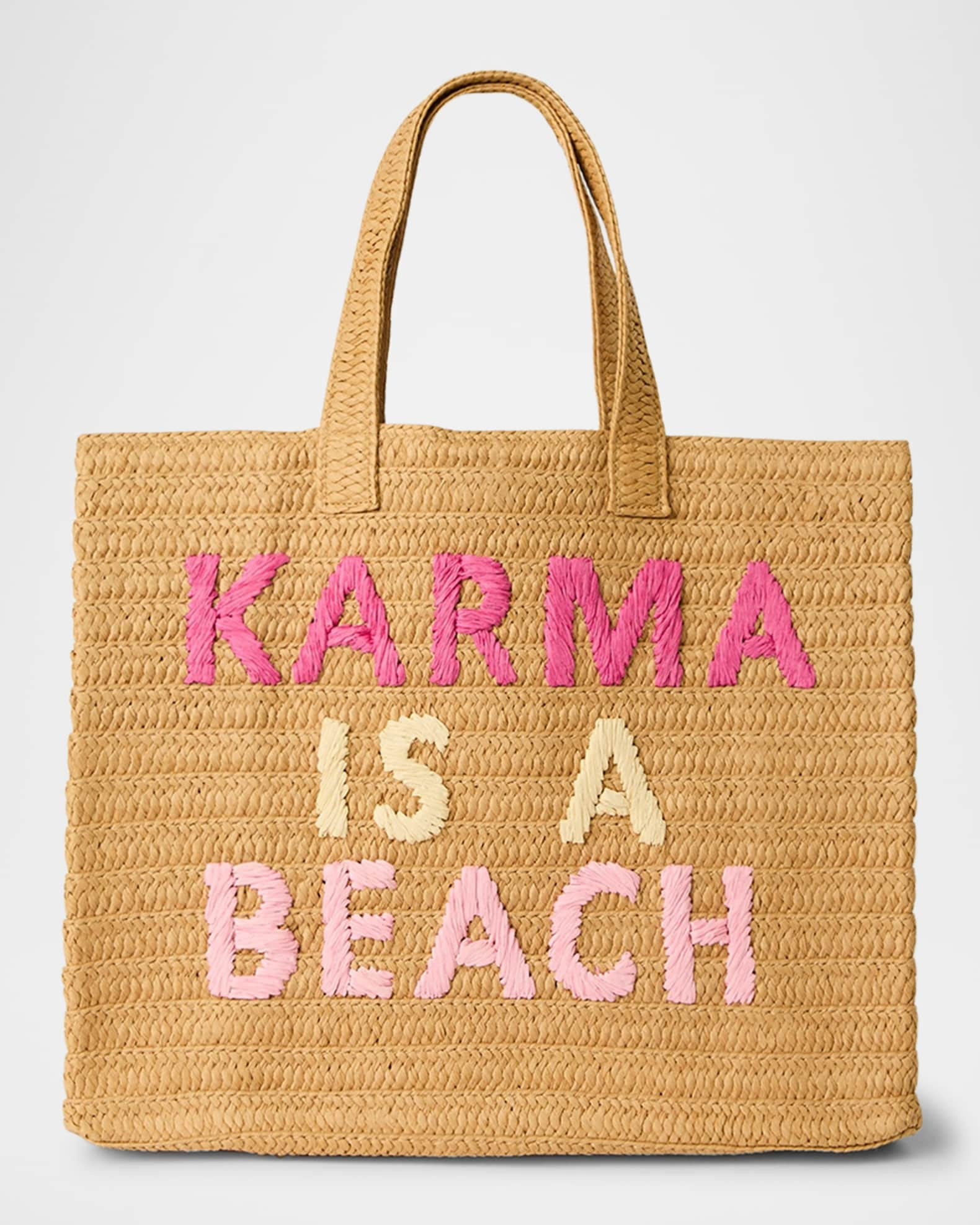 Karma is a Beach Straw Tote Bag | Neiman Marcus