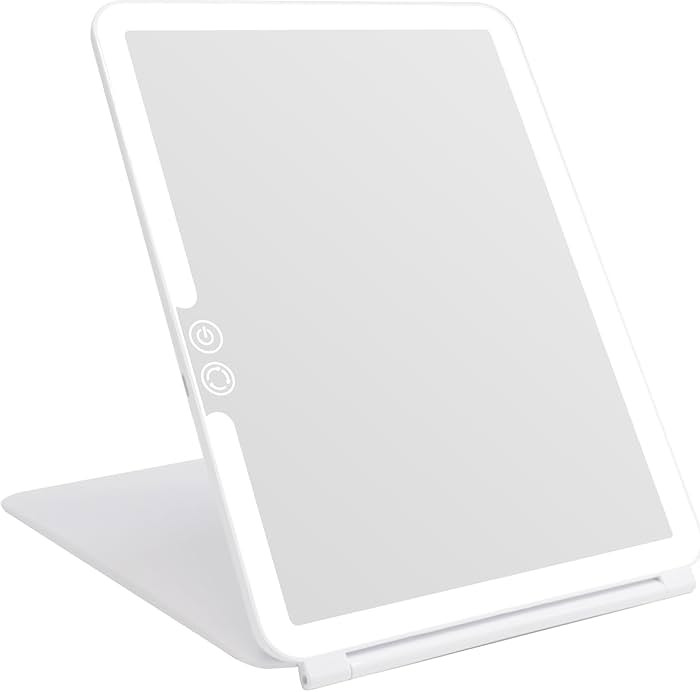 deweisn Folding Lighted Makeup Mirror with 72 LEDs 3 Colors Light Modes USB Rechargable 1800mA Ba... | Amazon (US)