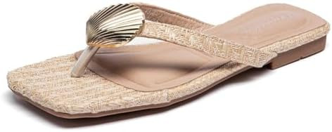 Lryweisy Women's Flat Sandals Comfortable Slip On Slides With Soft Leather Slippers | Amazon (US)