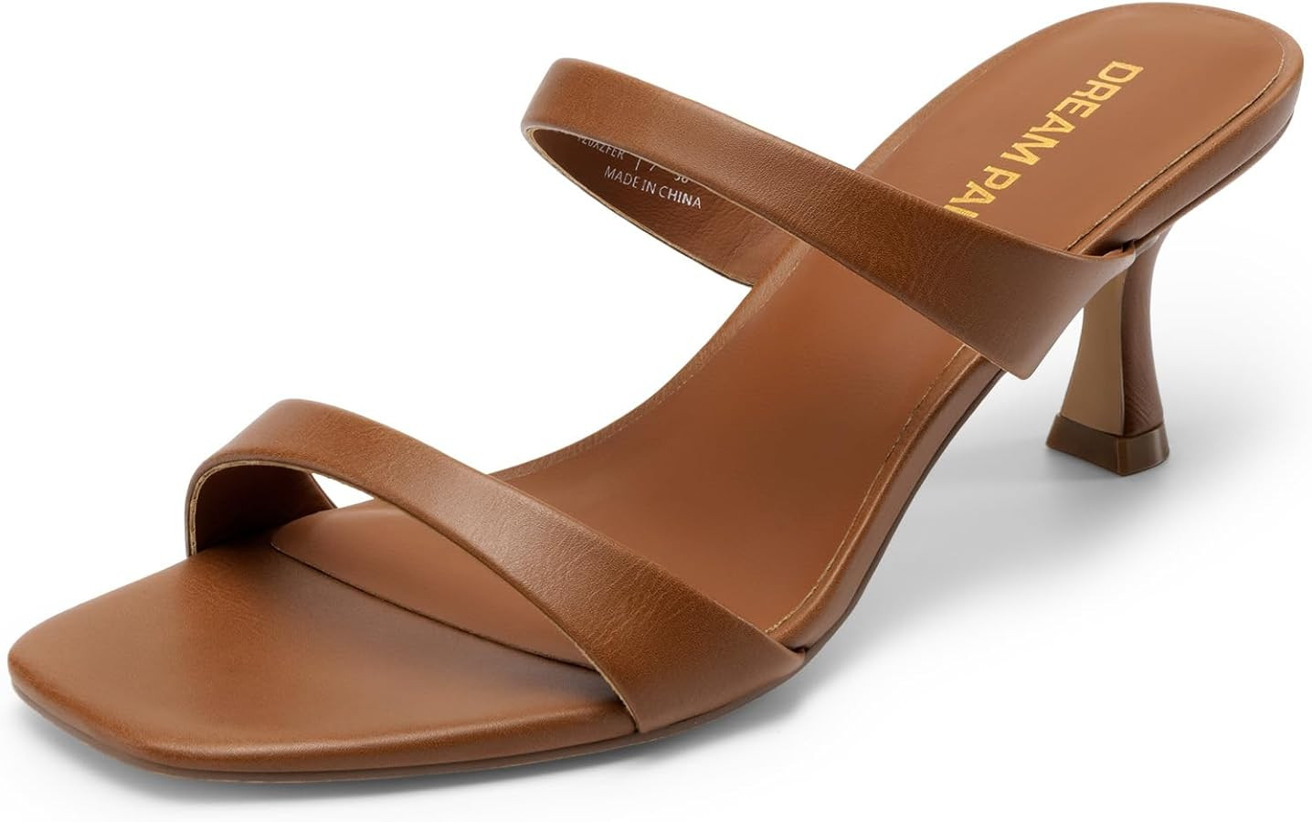 DREAM PAIRS Women's Low Kitten Heels Square Toe Two Strap Heeled Sandals Dress Casual Summer Mule... | Amazon (US)