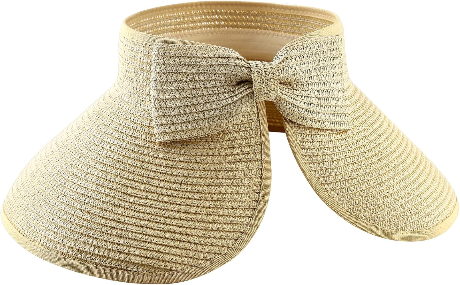 Konikit Sun Visor Hats for Women Foldable Wide Brim Straw Roll Up Beach Hats Sun Visor Hats | Amazon (US)