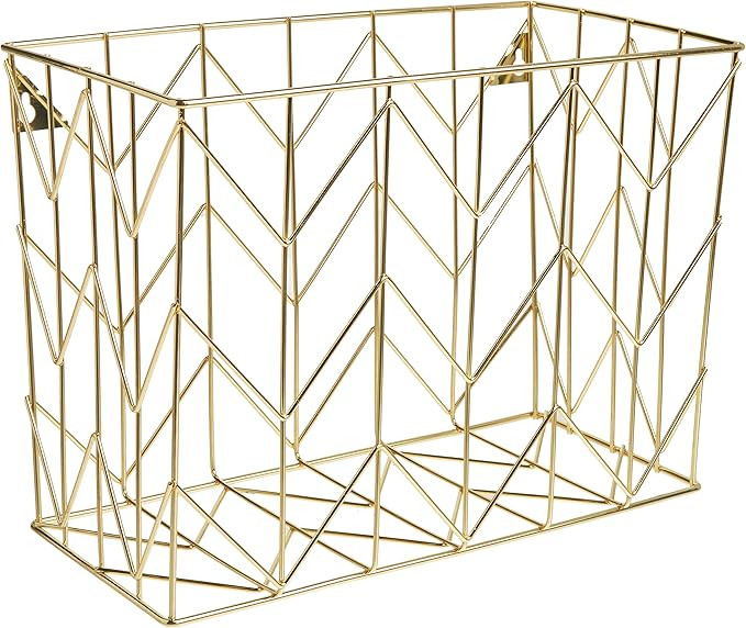 U Brands Hanging File Desk Organizer, Wire Metal, Gold - 894U02-06 | Amazon (US)