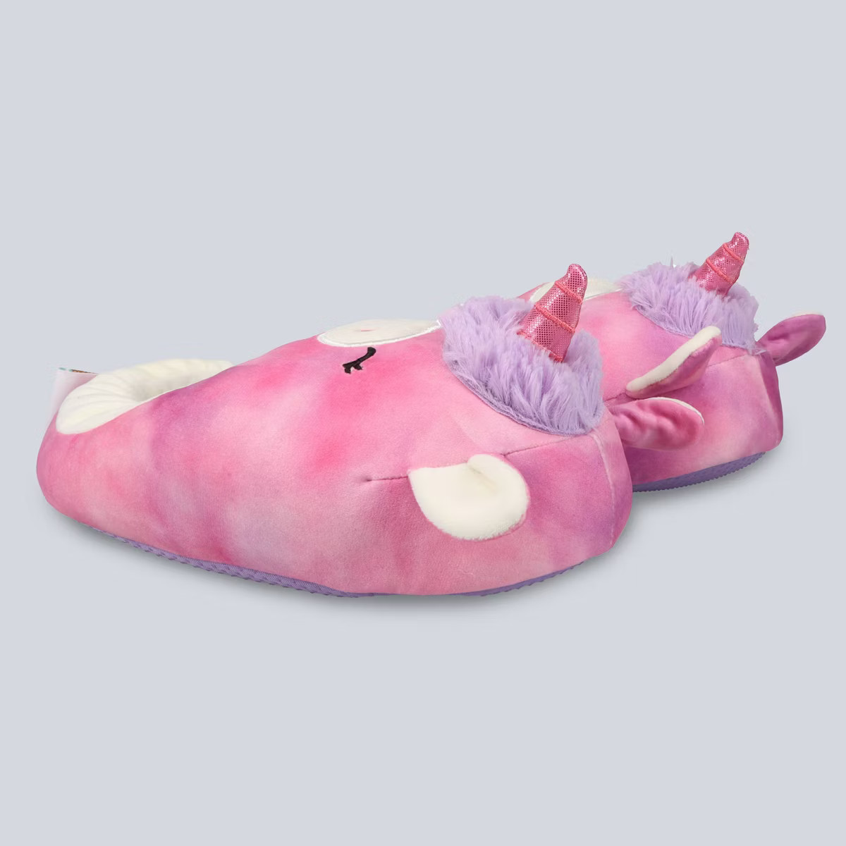 Squishmallows Kids' Lola the Unicorn Plush Slippers - Berry Purple | Target