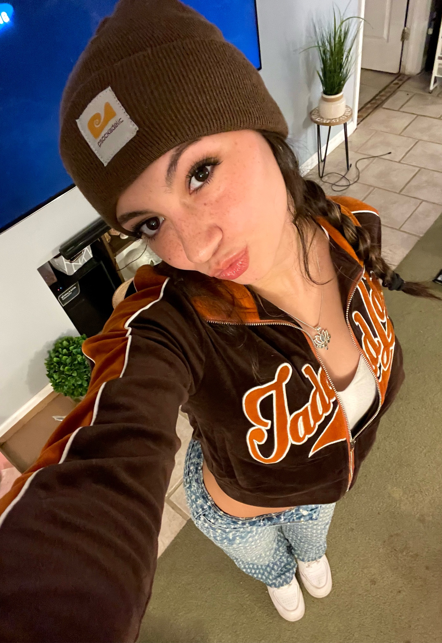 Fall OOTD🧡🤎
Top $ bottom from JADED LONDON. 
Carhart hat.
Nike Air Force 1. 

#LTKSeasonal #LTKU #LTKStyleTip
