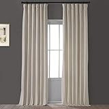 HPD Half Price Drapes VPYC-161204-108 Heritage Plush Velvet Curtain (1 Panel), 50 X 108, Light Beige | Amazon (US)
