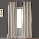 HPD Half Price Drapes VPYC-161204-108 Heritage Plush Velvet Curtain (1 Panel), 50 X 108, Light Beige | Amazon (US)