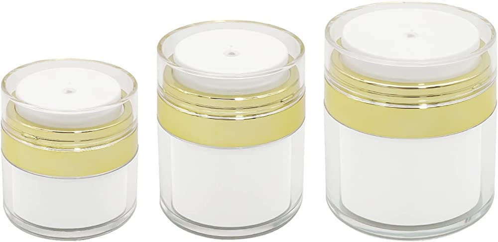 Airless Pump Jars, 0.5oz /1oz /1.7oz Empty Refillable Cosmetic Air Pump Jars Bottles Airless Loti... | Amazon (US)