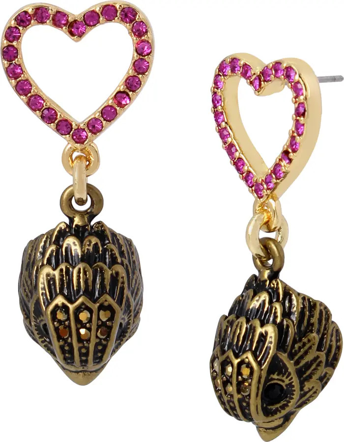 Crystal Heart Eagle Drop Earrings | Nordstrom