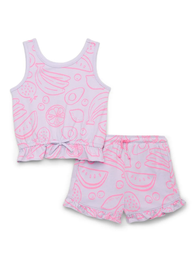 Wonder Nation Printed Ruffled Hem Tank and Shorts Set, Sizes 12M-5T | Walmart (US)