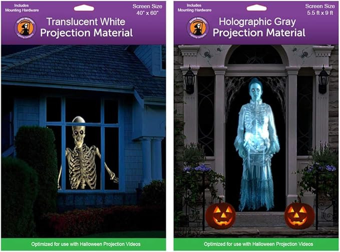 5 ft x 9 ft Large Gray Holographic + 40" x 60" White Window Rear Projection Screens with Mounting... | Amazon (US)