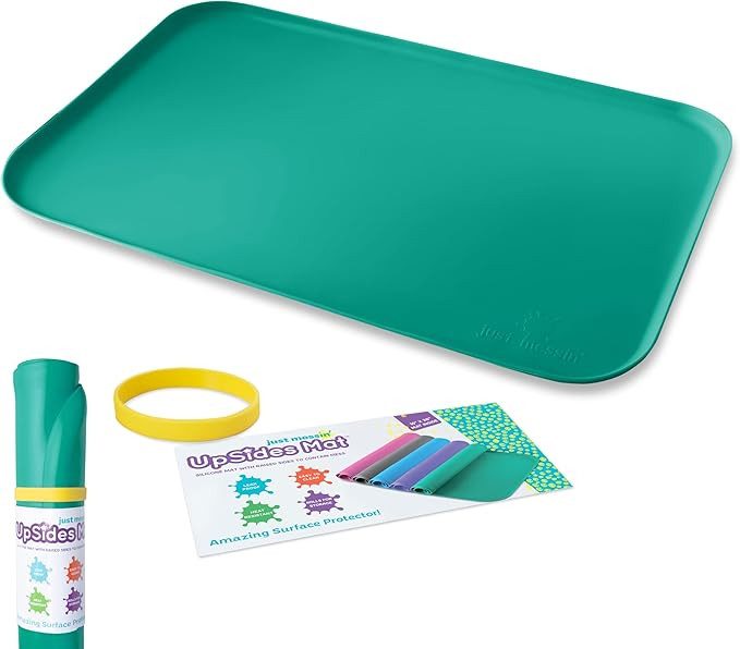 Just Messin’ Silicone Art Mat for Kids, Reusable Non-Slip Heat-Resistant Mat w Raised 0.6" Edge... | Amazon (US)