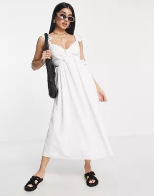 New Look strappy sundress with cut out back in white | ASOS (Global)
