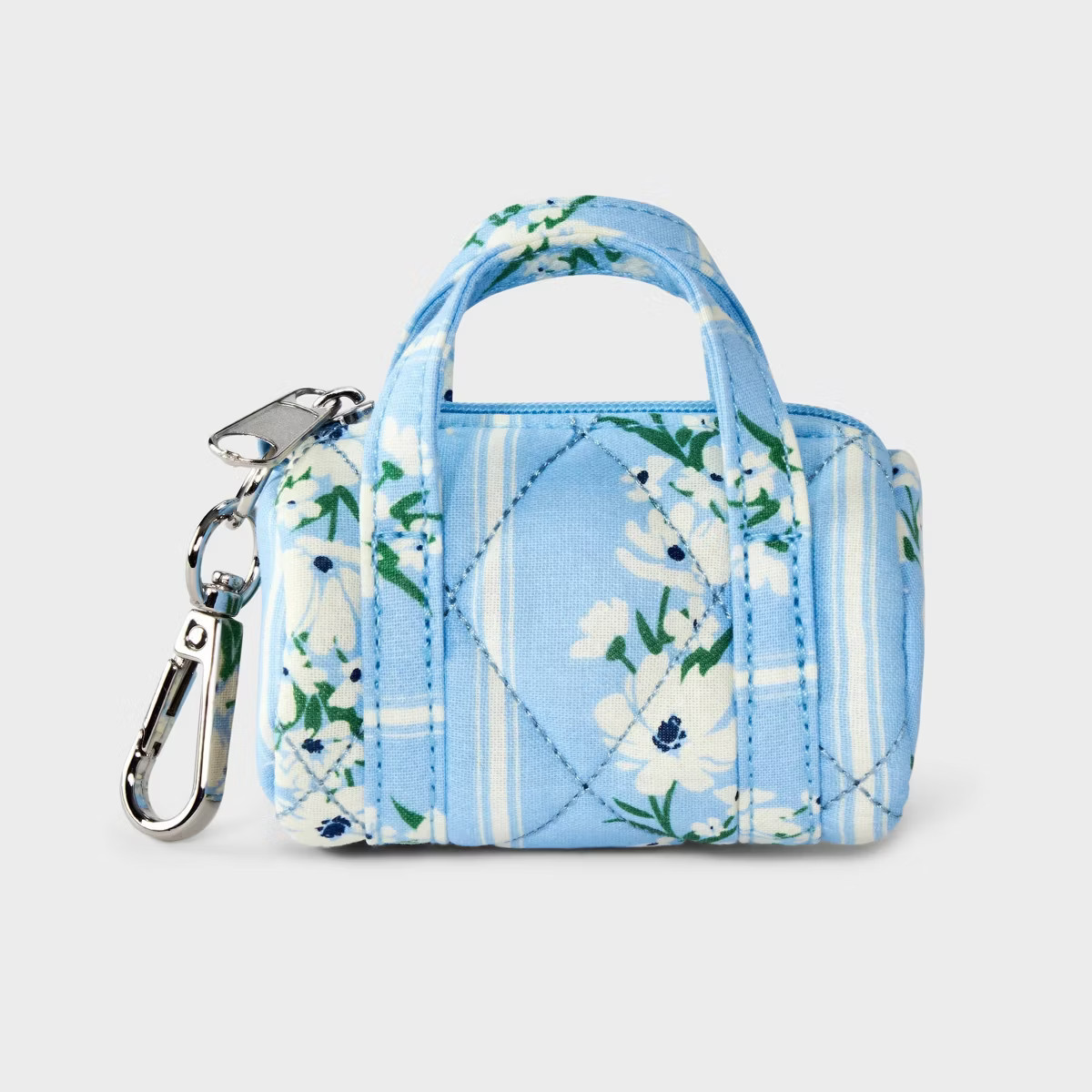 Girls' Floral Mini Duffel Bag Charm - art class™ Blue | Target
