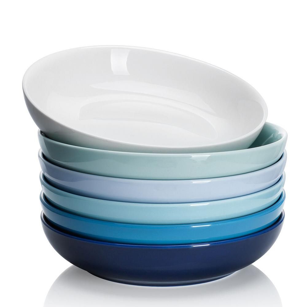 Sweese Porcelain Salad Pasta Bowls 22 Ounce, Set of 6, Cool Assorted Colors | The Home Depot