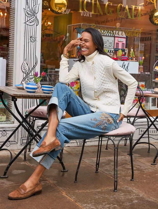 Cable Knit Sweater Vest | Talbots