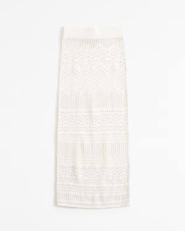 Women's Crochet-Style Maxi Skirt Coverup | Women's Swimwear White Cover Up Skirt White Crochet Skirt | Abercrombie & Fitch (US)