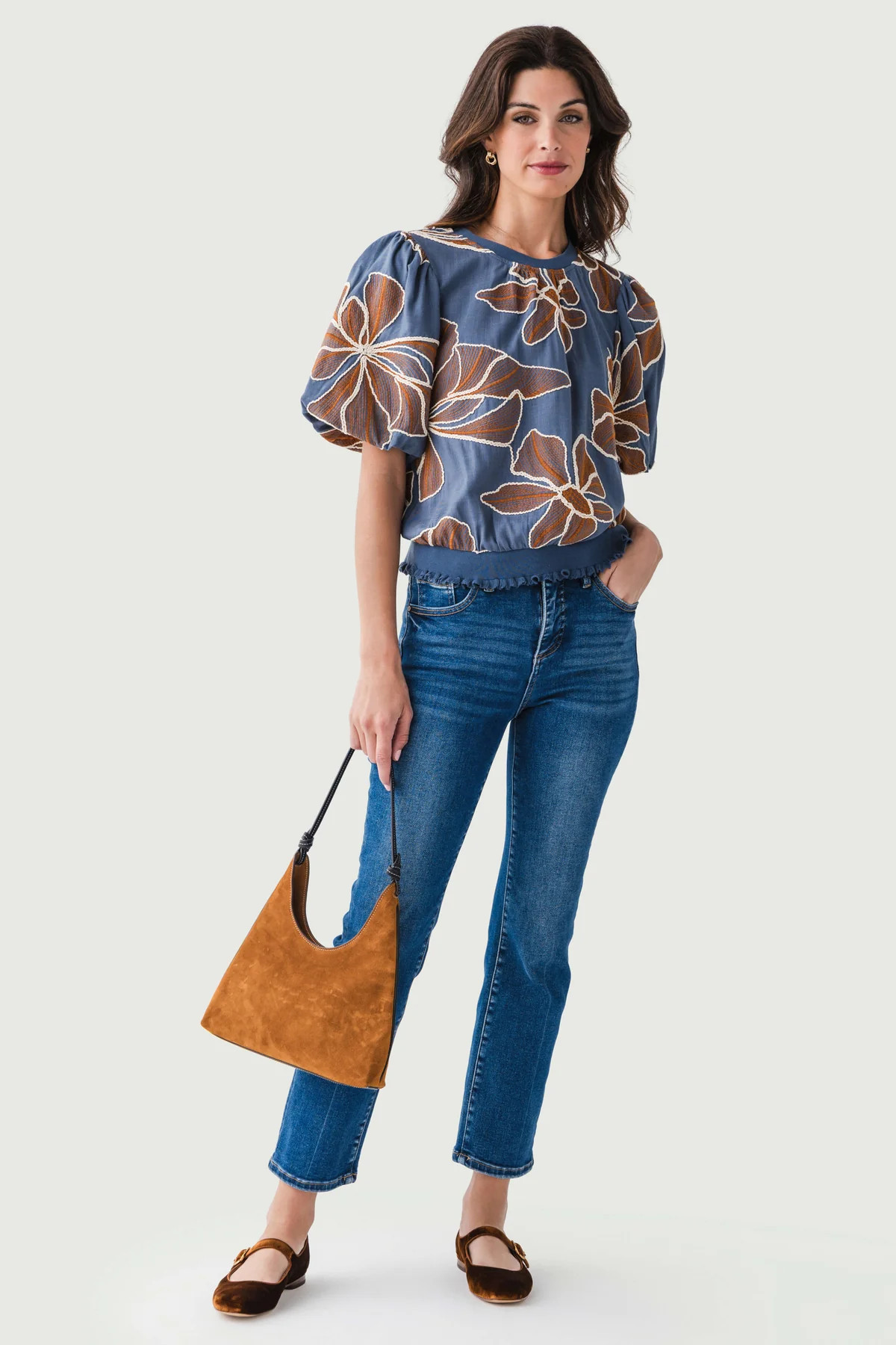 Voy Floral Embroidery Top | Social Threads