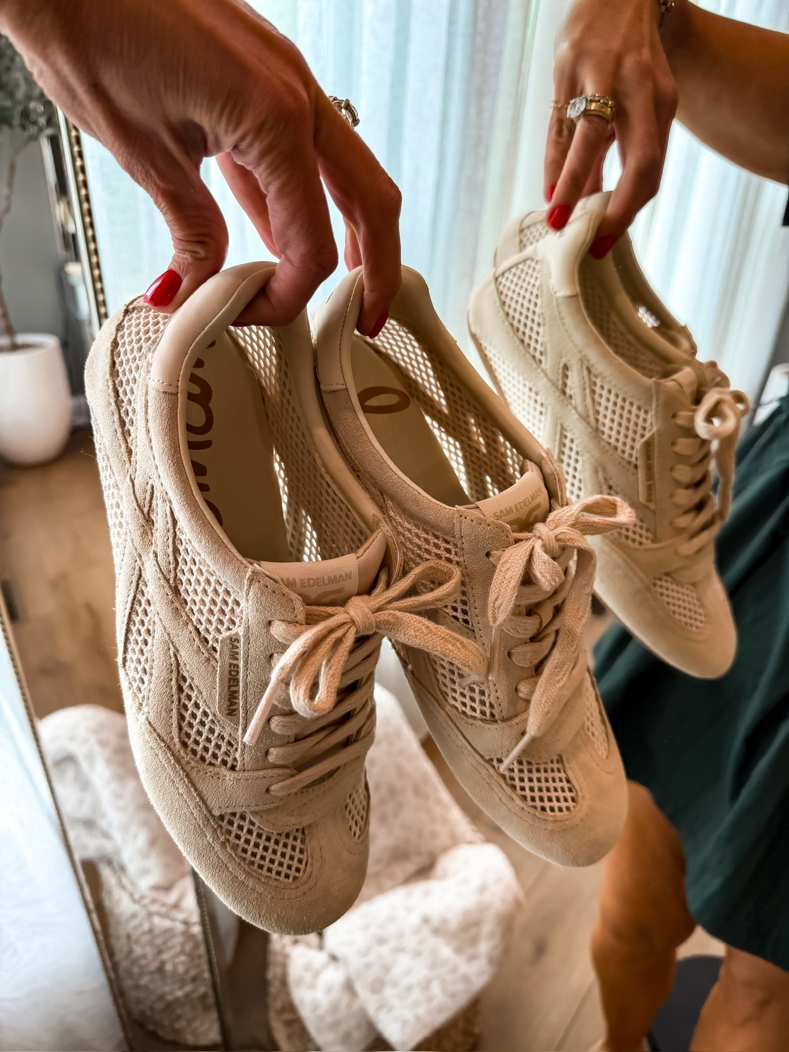 These Sam Edelman sneakers are one of my most worn pairs. The neutral color goes with everything, the mesh detail keeps them lightweight for summer, and they instantly give any outfit that effortless elevated casual look. If you’re looking for a versatile everyday sneaker, these are absolutely worth it.

Sam Edelman sneakers, neutral sneakers, comfortable walking shoes, everyday sneakers, summer shoe trends, casual outfit essentials, travel shoes, mesh sneakers, beige sneakers, versatile footwear, elevated casual style, sneaker outfit ideas, themominstyle

#LTKootd #LTKSeasonal #LTKmomlife