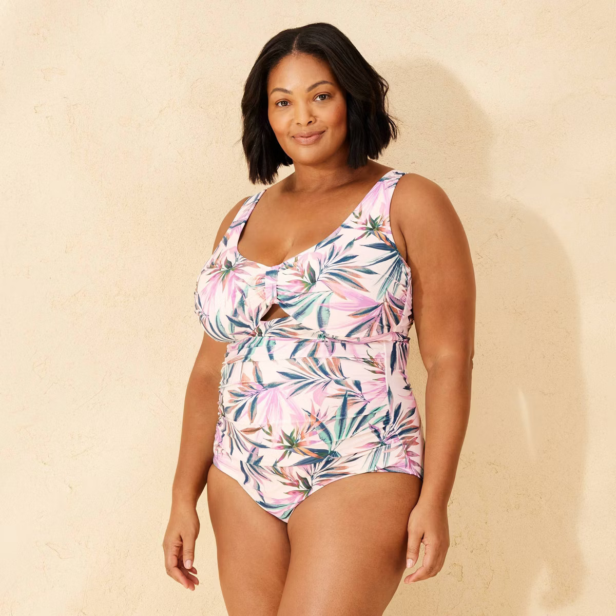 Women's Tab-Front Full Coverage Tummy Control One Piece Swimsuit - Shade & Shore™ | Target