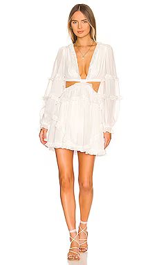 Michael Costello x REVOLVE Amiya Mini Dress in White from Revolve.com | Revolve Clothing (Global)