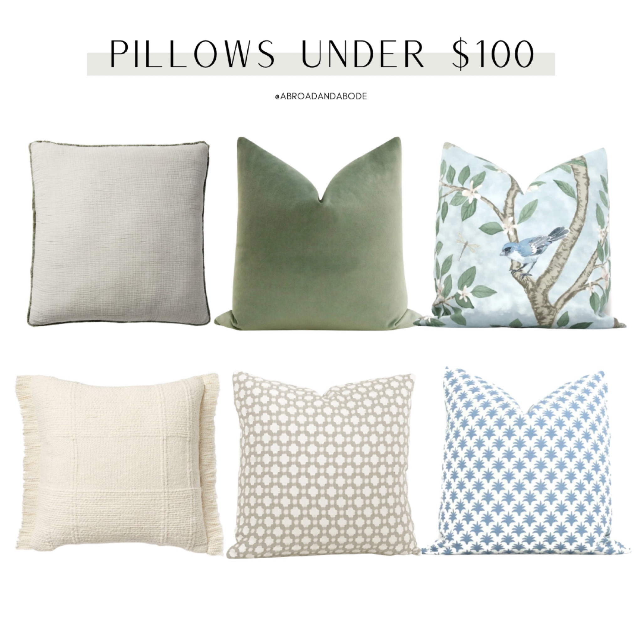 Decorative Pillows under $100!

Decorative pillows, throw pillows, Etsy, pillows, living room, sofa, living room inspo, coastal modern, coastal style, modern home 

#LTKunder50 #LTKhome #LTKunder100