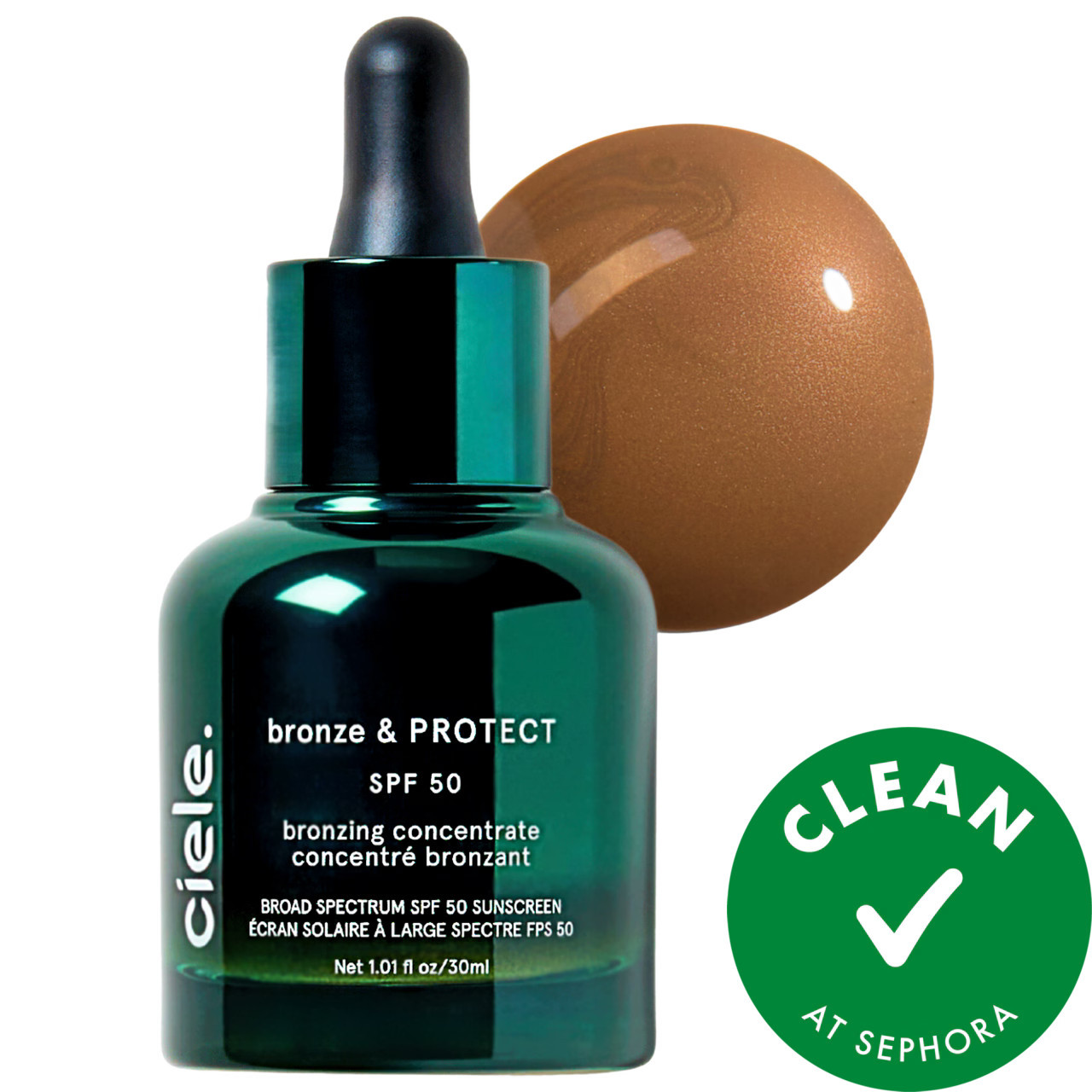 ciele bronze & PROTECT SPF 50+ bronzing concentrate Bronze 01 1.01 fl oz / 30 mL | Sephora (US)