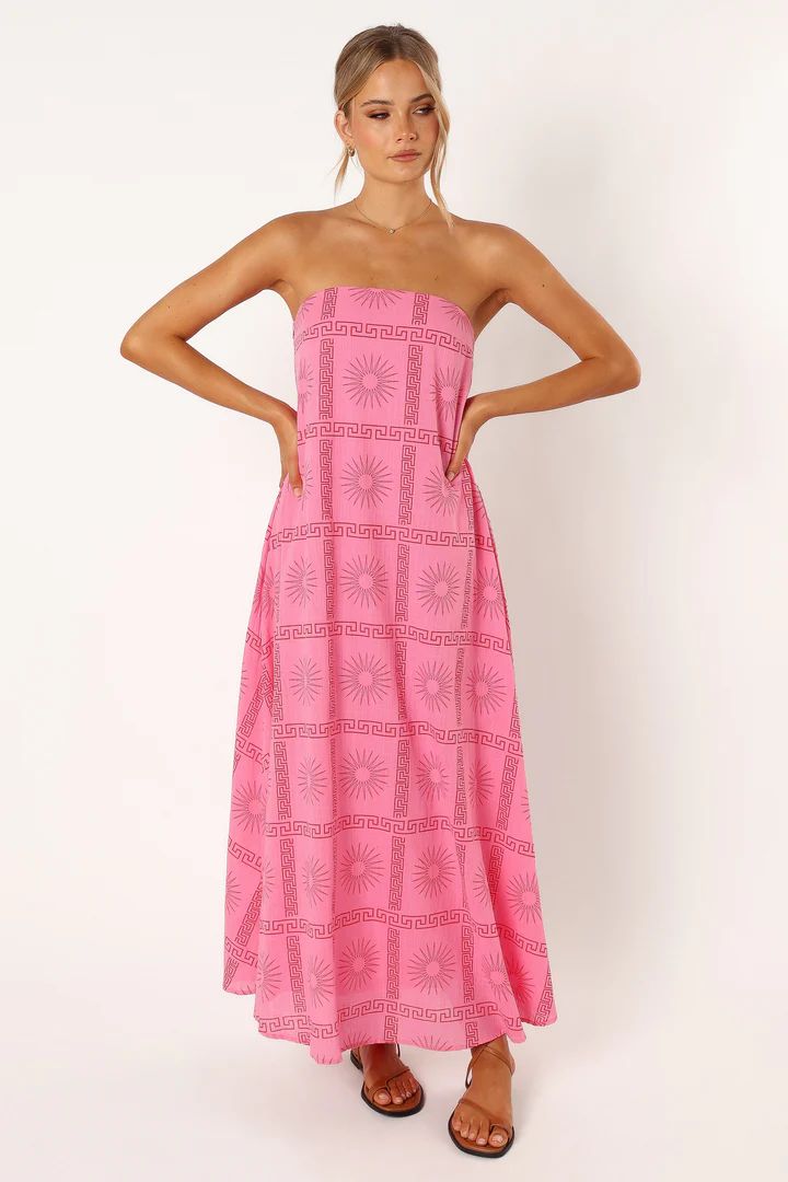 Soph Strapless Maxi Dress - Pink Red | Petal & Pup (US)