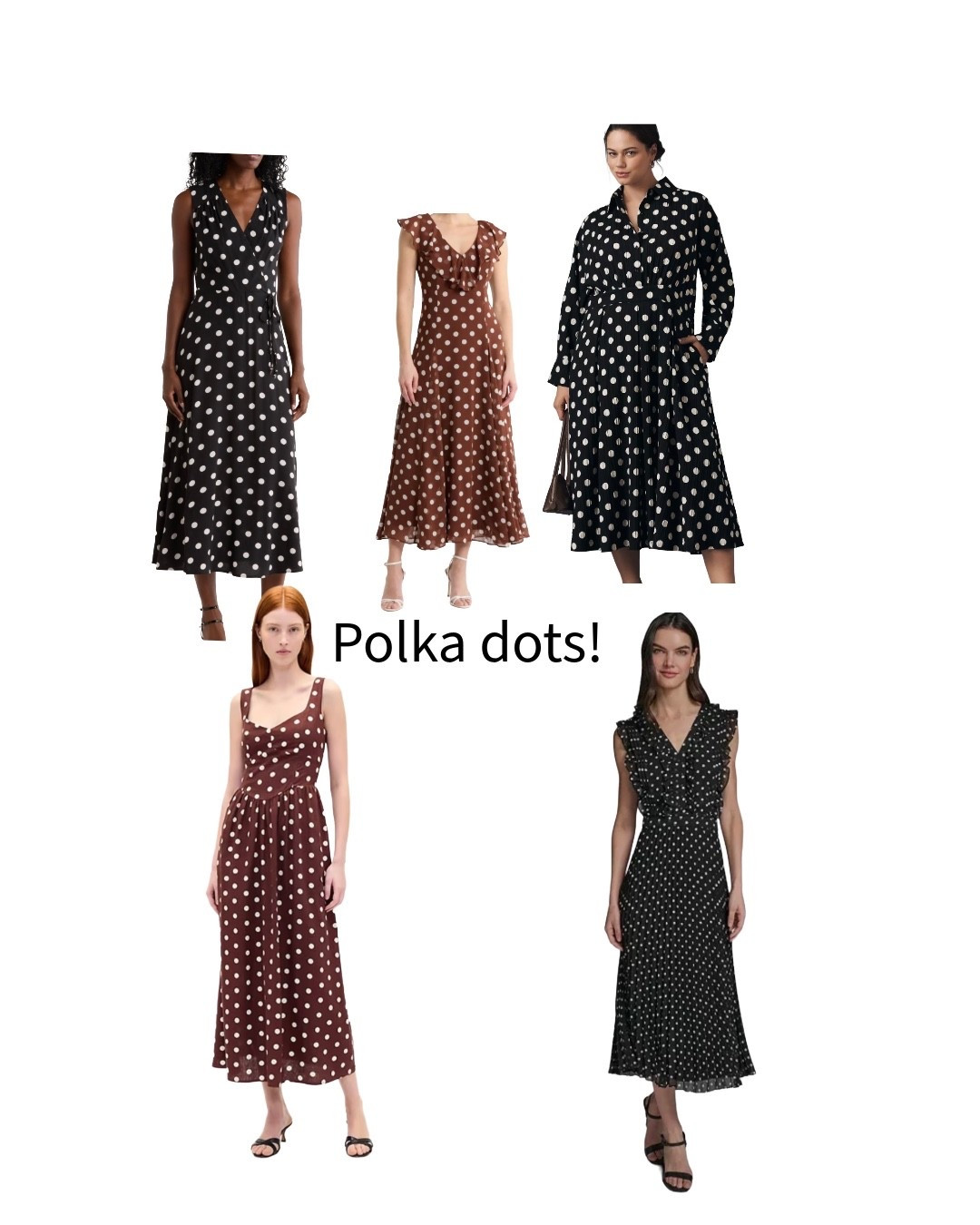 Which one do you like best? I need a polka dot dress for spring/summer 2026! 
#polkadots #mididress #springdress #summerdress

#LTKMidsize #LTKOver40 #LTKSeasonal