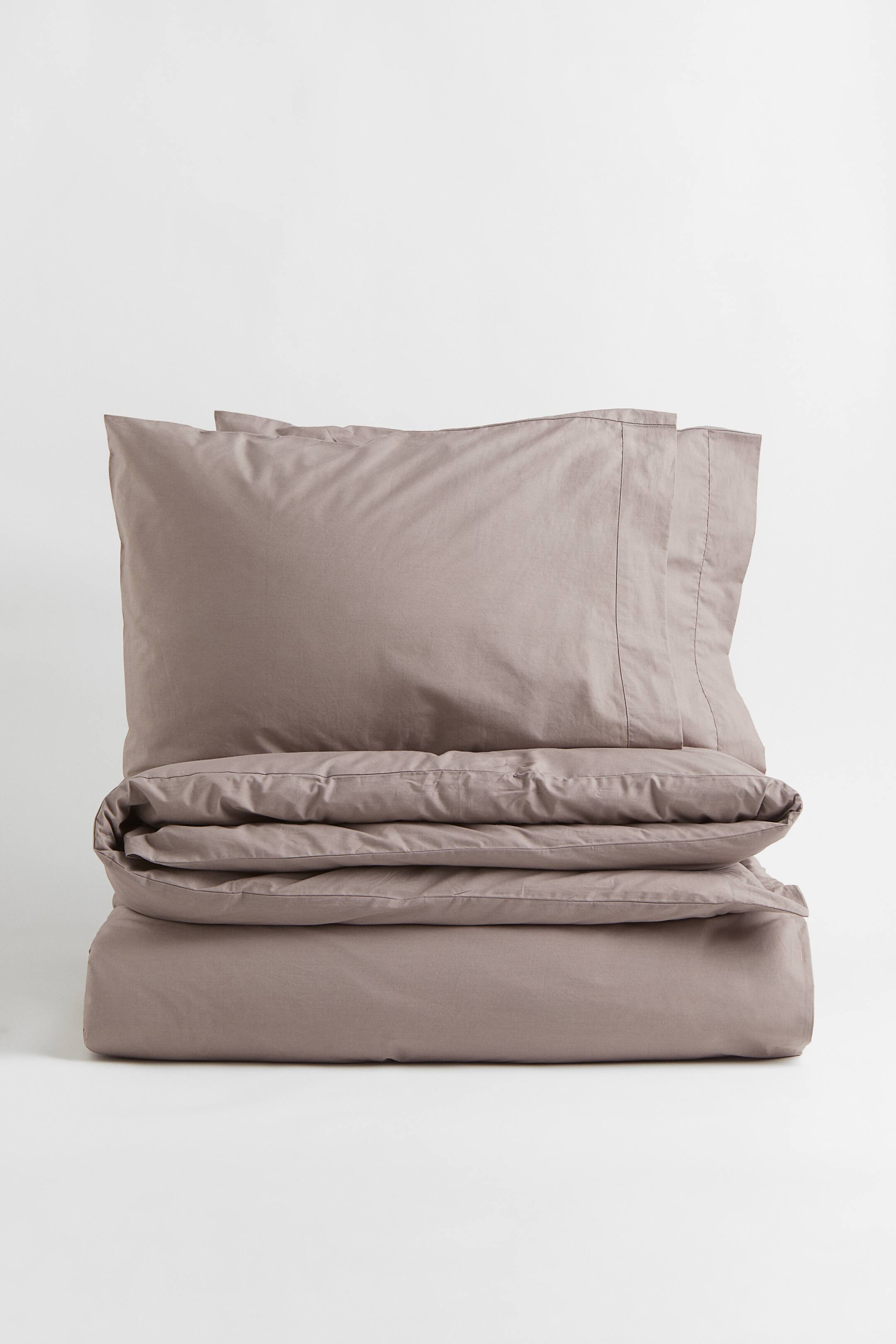 Cotton Percale King/Queen Duvet Cover Set | H&M (US + CA)