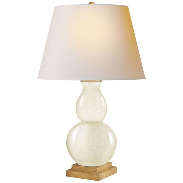 Gourd Form Small Table Lamp in Tea Stain with Natural Paper Shade by Chapman and Myers | Bellacor