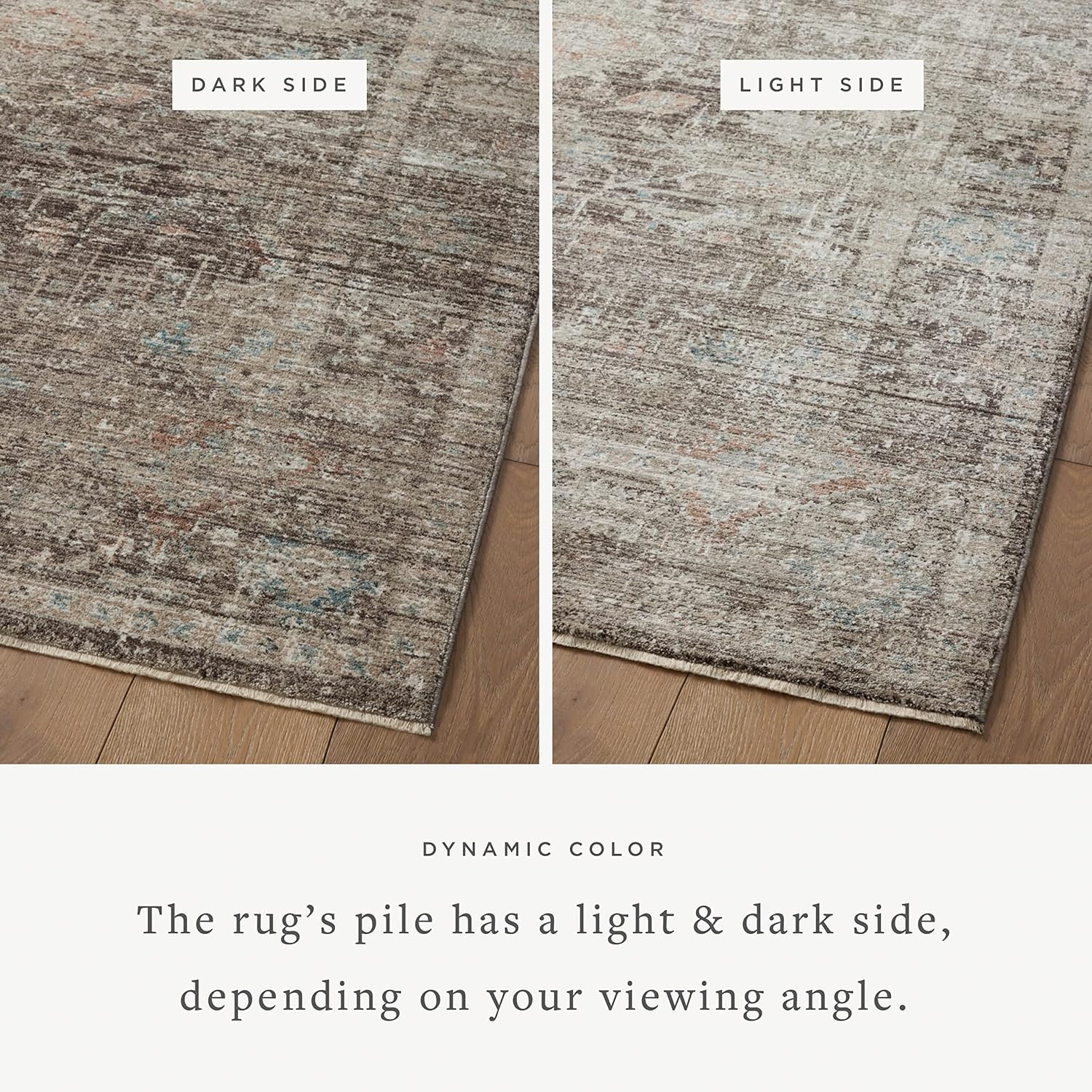 Loloi Magnolia Home by Joanna Gaines Millie Collection MIE-03 Charcoal/Dove 2'-7" x 8'-0", .25" P... | Amazon (US)