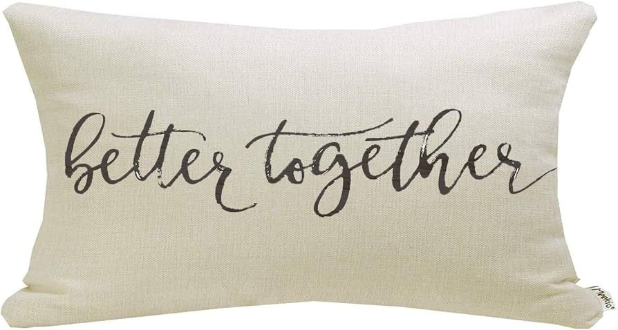 Meekio Farmhouse Pillow Covers with Better Together Quote 12" x 20" Farmhouse Rustic Décor Lumba... | Amazon (US)