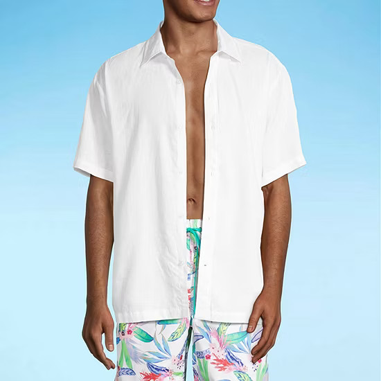 Outdoor Oasis Mens Short Sleeve Button-Down Shirt | JCPenney