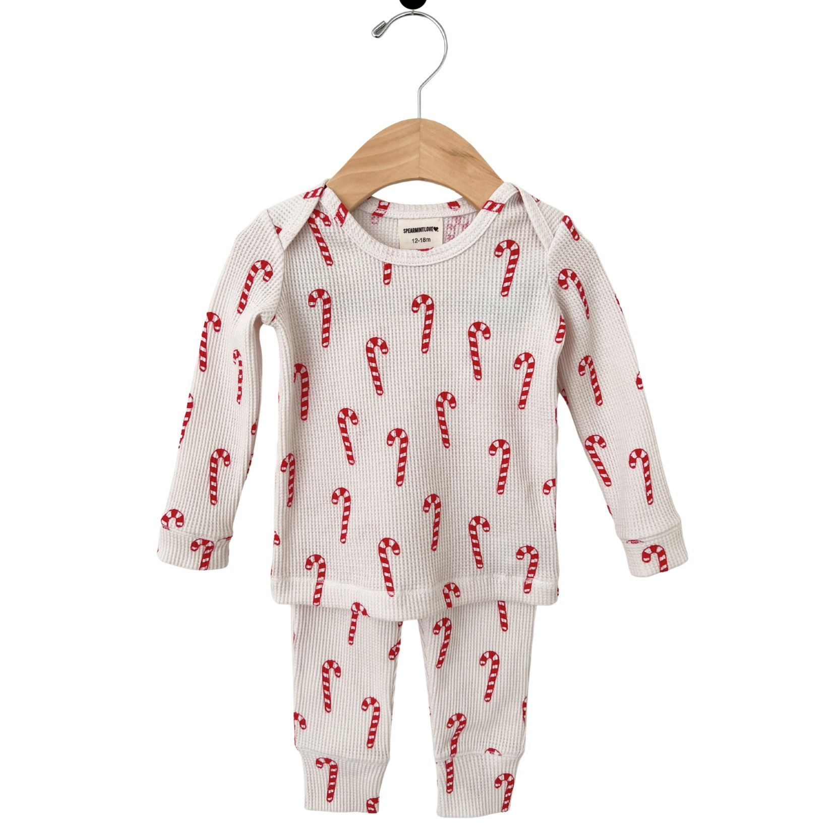 Organic Waffle 2-Piece Set, Candy Cane | SpearmintLOVE