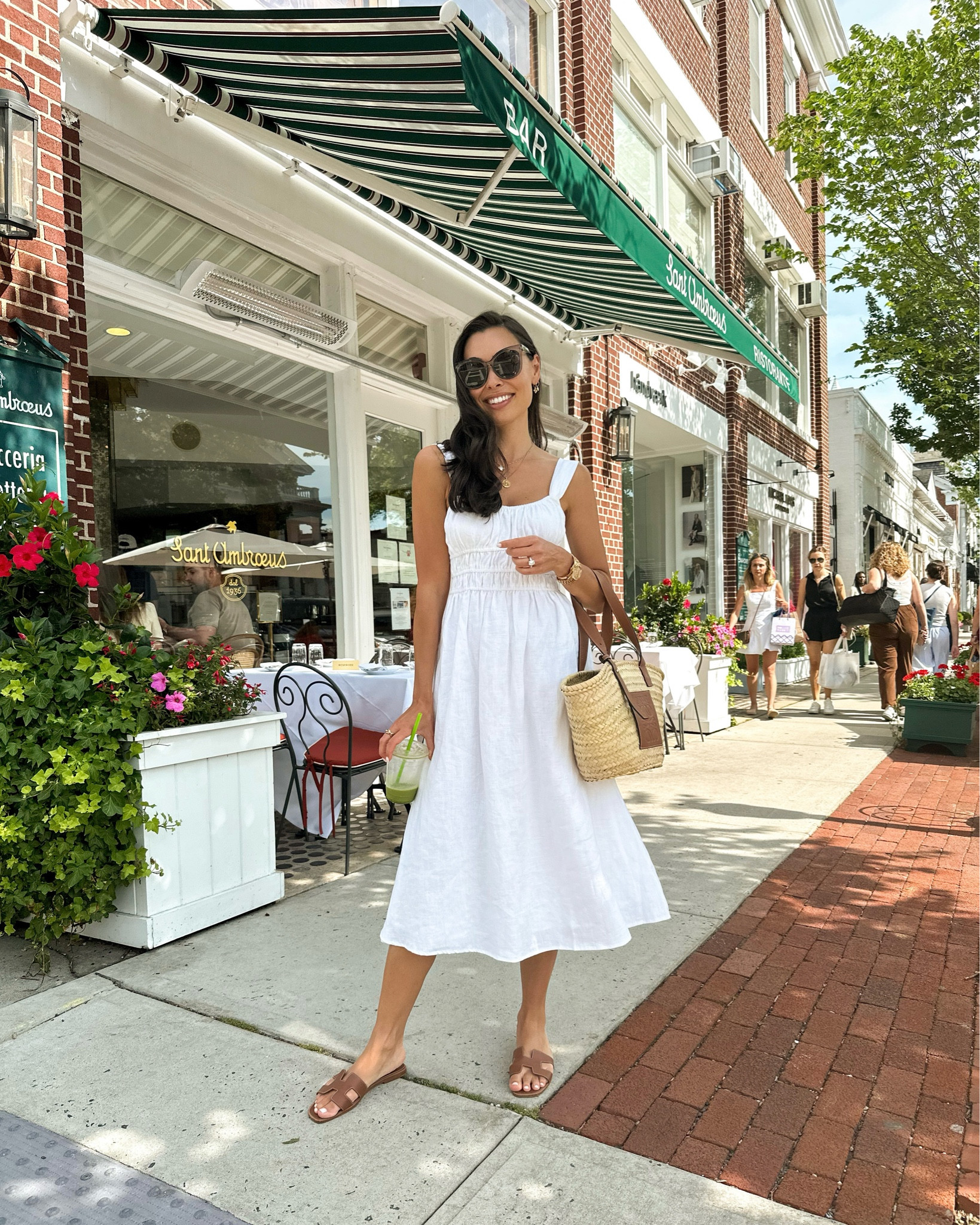 White linen dress. #everyonelovestheweekend 

#LTKSeasonal #LTKSaleAlert #LTKItBag