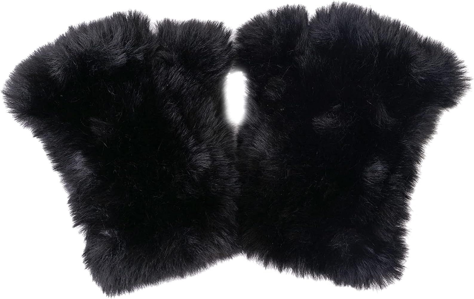 CECELORIA Women Faux Fur Fingerless Gloves - Soft Winter Gloves, Furry Gloves for Women Winter Wa... | Amazon (US)