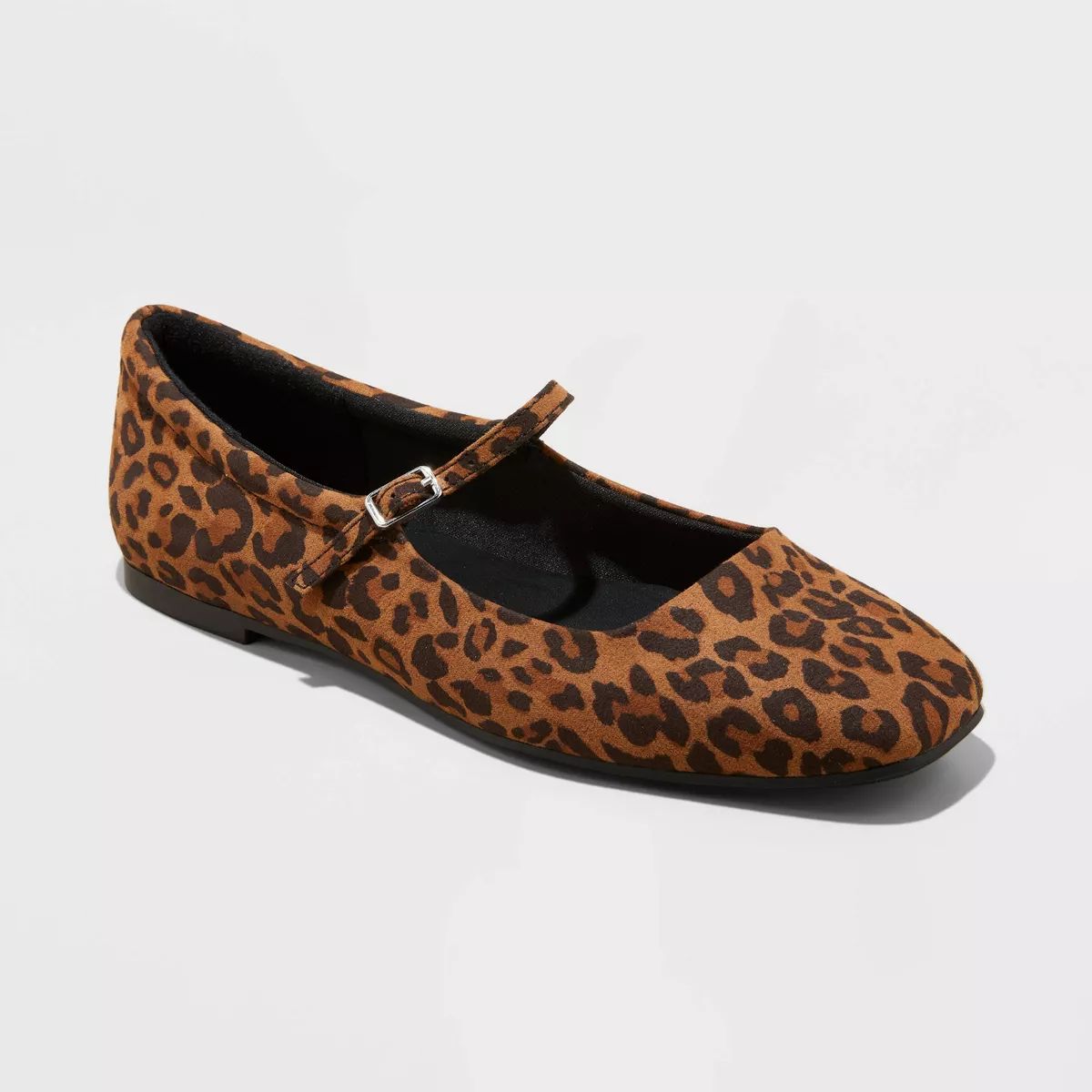 Women's Elsa Leopard Print Mary Jane Ballet Flats with Memory Foam Insole - Wild Fable™ Brown | Target