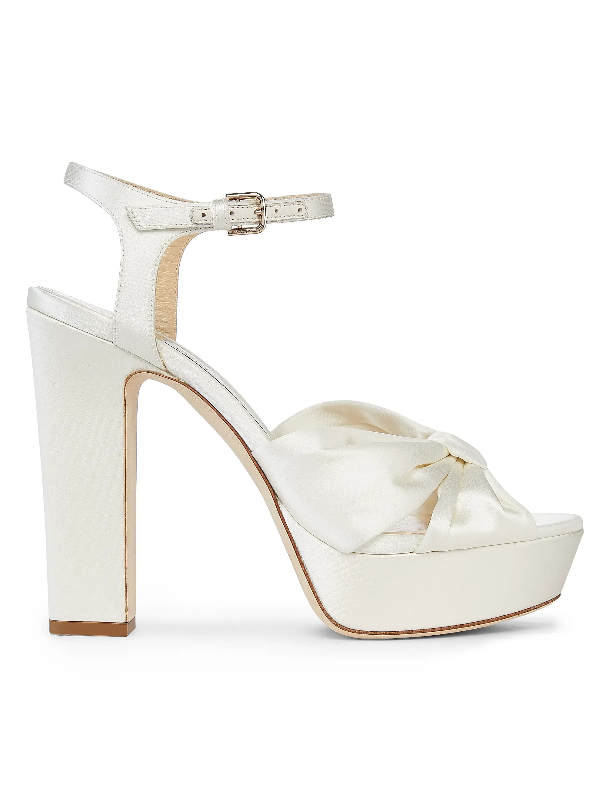 Jimmy Choo Heloise 120MM Satin Platform Sandals | Saks Fifth Avenue | Saks Fifth Avenue