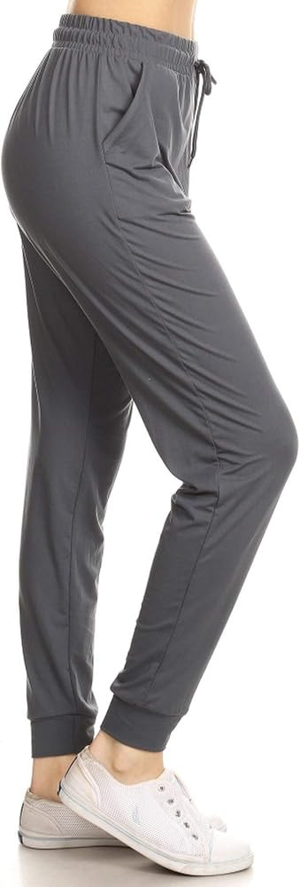 Leggings Depot Women's Printed Solid Activewear Jogger Track Cuff Sweatpants | Amazon (US)